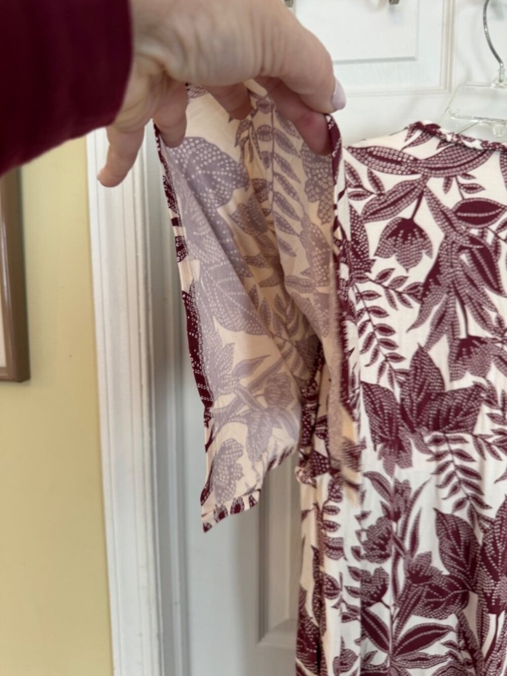 Soma Soft Jersey Caftan Palms Tropical Dress Maxi Pockets Built In Bra Large NWT - Picture 16 of 16